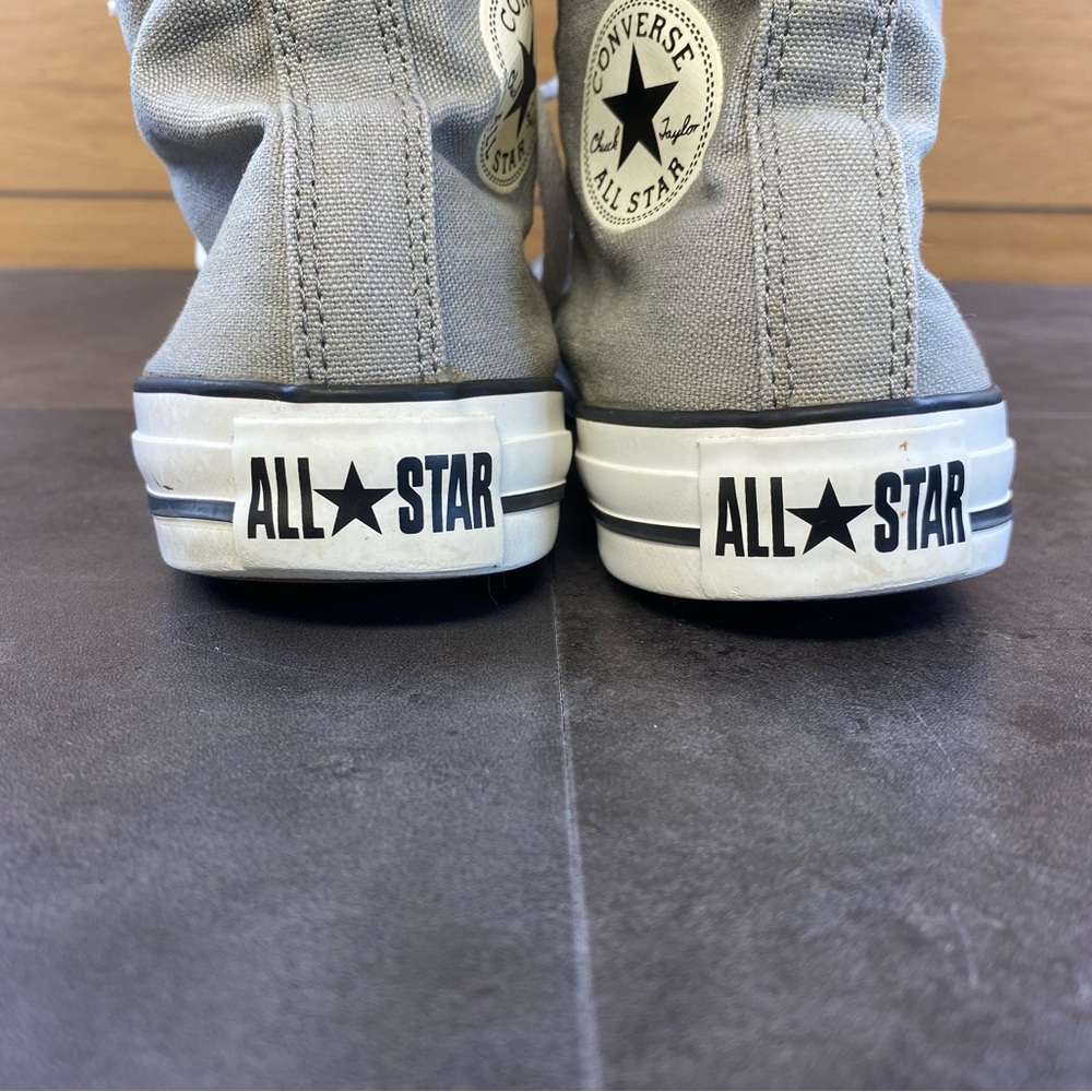 VTG Converse Retro Gray High-Top Sneakers with Purple Legwarmers  size 6 - Picture 8 of 10